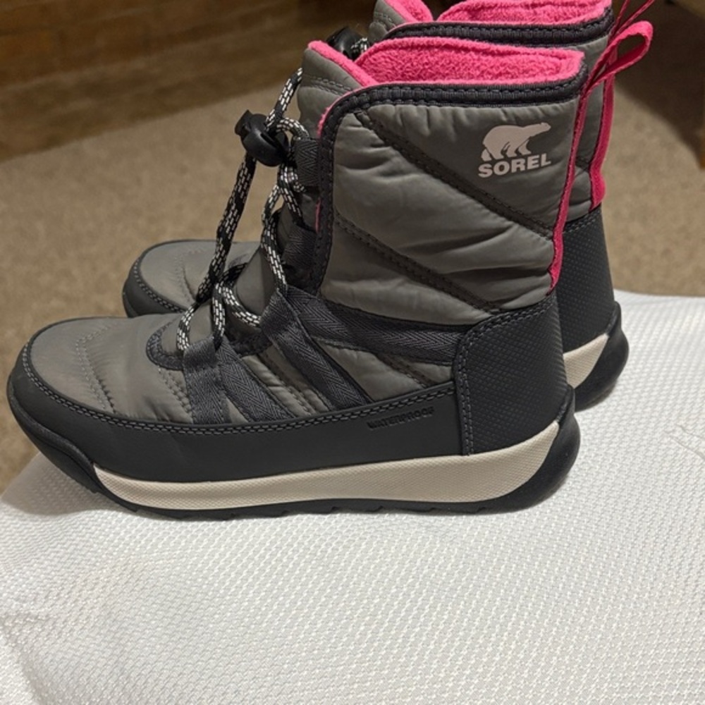 Sorel Charcoal and Fuchsia Snow Boots